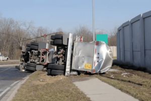 Truck Rollover Leaves Driver in Serious Condition