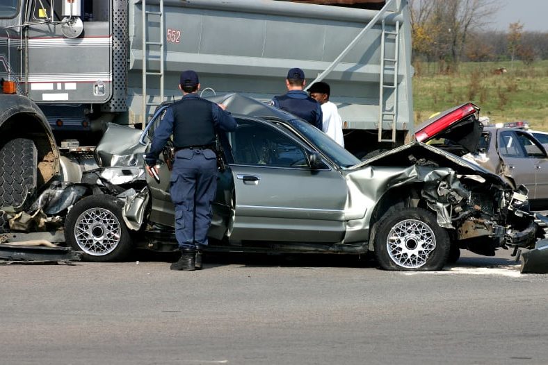 Truck and Car wreck Closer