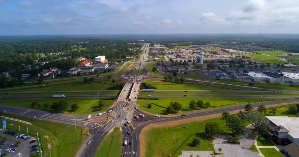 Alabama diverging intersection.