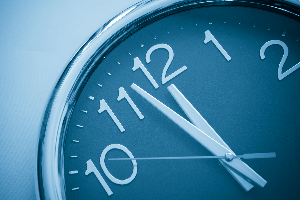 artsy photo of an analog clock